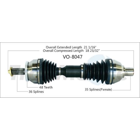 Surtrack Axle Cv Axle Shaft, Vo-8047 VO-8047